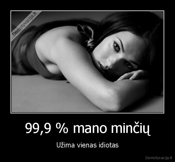 99,9 % mano minčių - Užima vienas idiotas