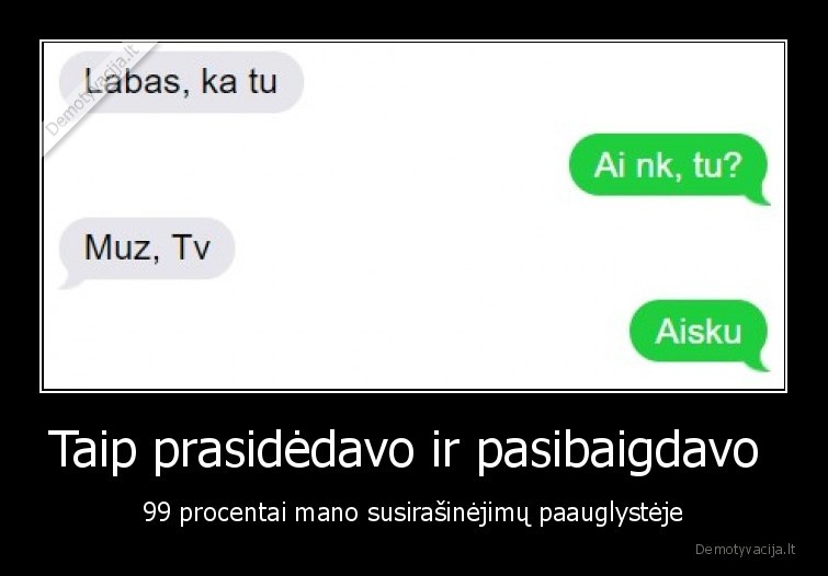 Taip prasidėdavo ir pasibaigdavo  - 99 procentai mano susirašinėjimų paauglystėje. 